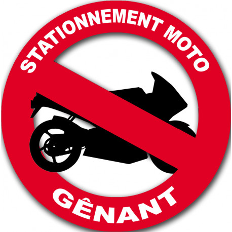 stationnement moto gênant - 20cm - Sticker/autocollant