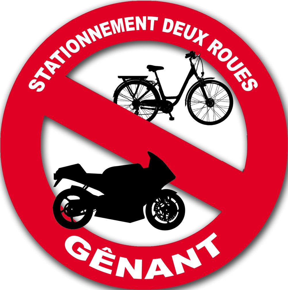 stationnement 2 roues gênant - 20cm - Sticker/autocollant