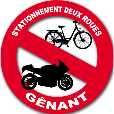 stationnement 2 roues gênant - 10cm - Sticker/autocollant