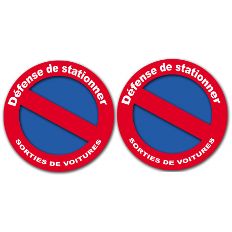 Défense de stationner - 2stickers de10cm - Sticker/autocollant