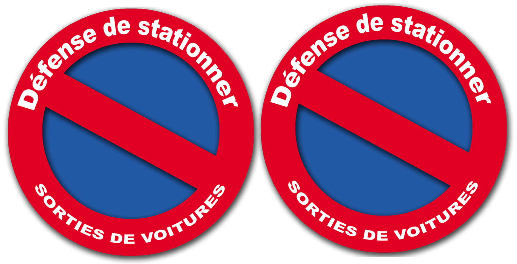 Défense de stationner - 2stickers de10cm - Sticker/autocollant