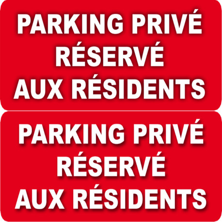 stationnement réservé aux résidents - 2x10 cm - Sticker/autocollant