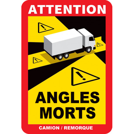 Angles morts poids lourds - 17x25cm - Sticker/autocollant