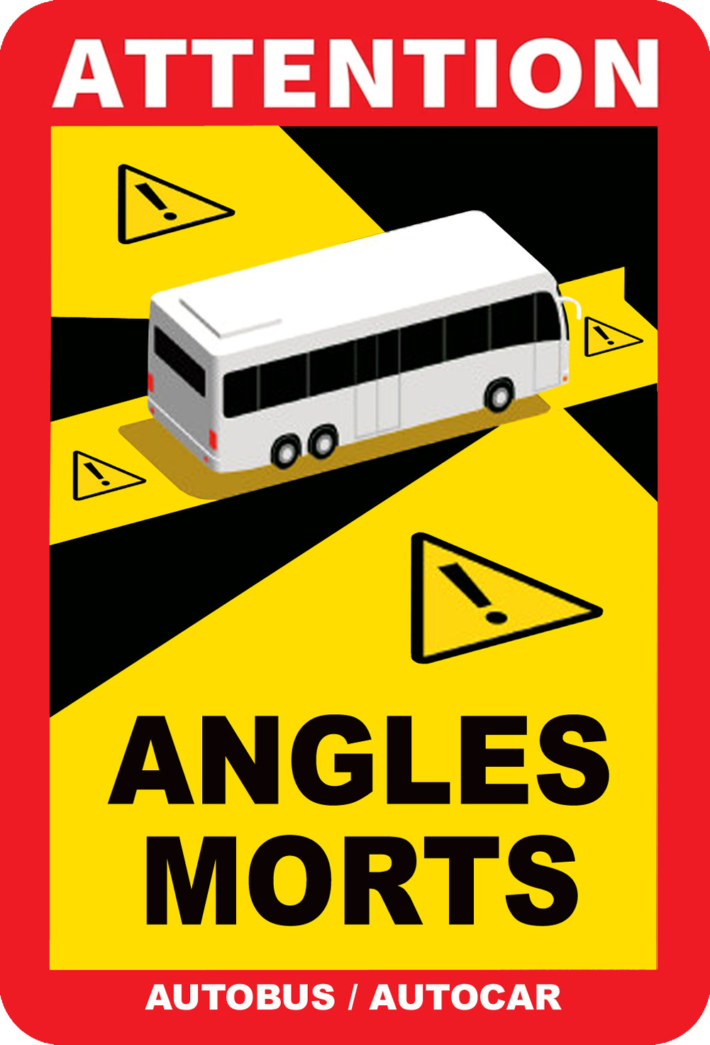 Angles morts car - 17x25cm - Sticker/autocollant