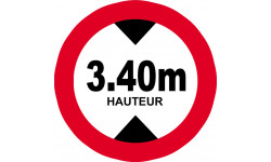 hauteur de passage maximum 3.40m - 20cm - Sticker/autocollant