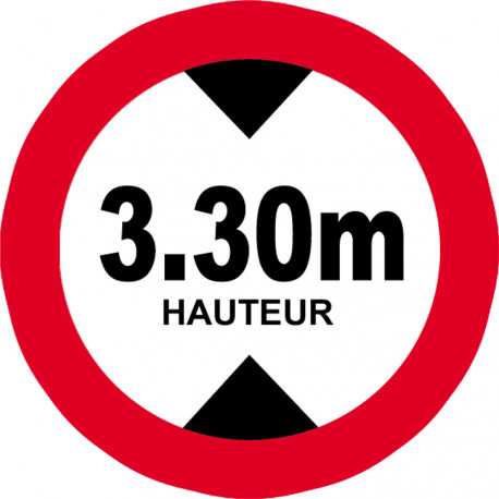 hauteur de passage maximum 3.30m - 20cm - Sticker/autocollant