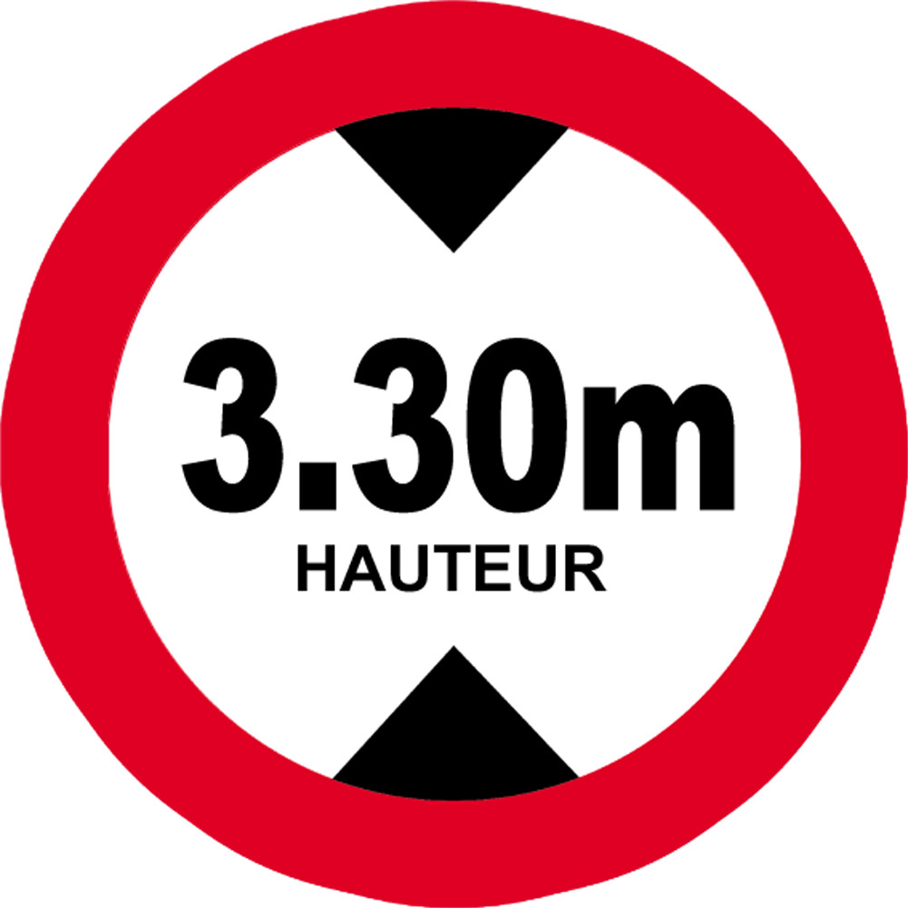 hauteur de passage maximum 3.30m - 20cm - Sticker/autocollant