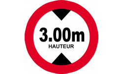 hauteur de passage maximum 3m - 20cm - Sticker/autocollant