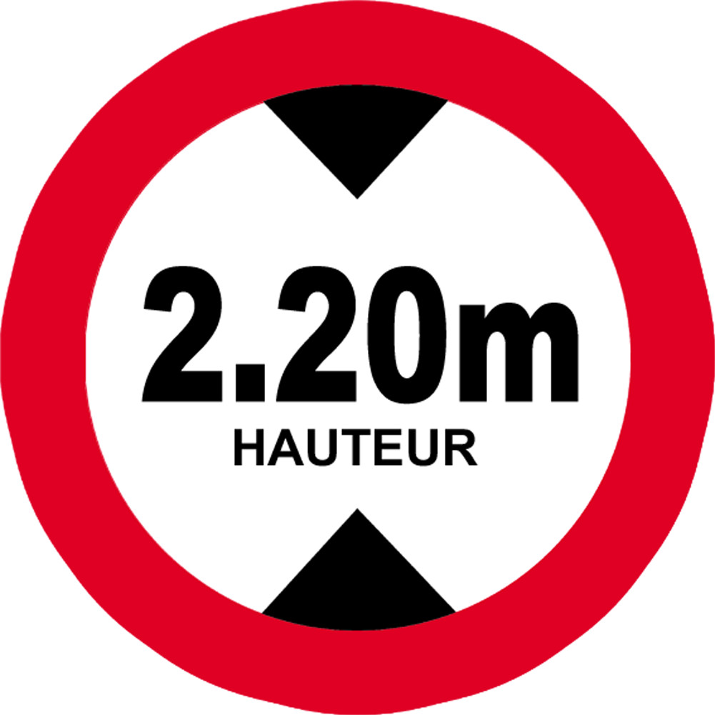 hauteur de passage maximum 2.20m - 20cm - Sticker/autocollant