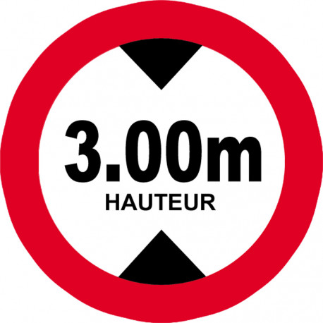 hauteur de passage maximum 3m - 15cm - Sticker/autocollant