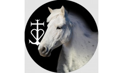 Cheval Camarguais - 15cm - Sticker/autocollant