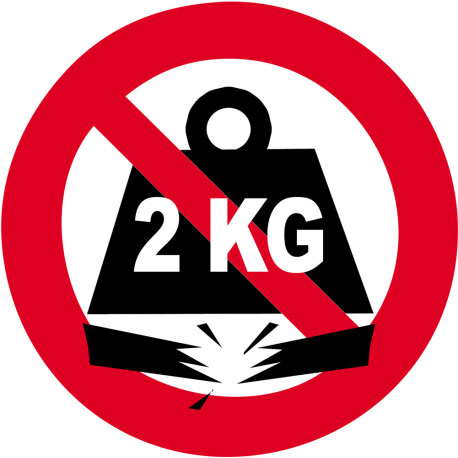 charge maximum 2 KG - 15cm - Sticker/autocollant