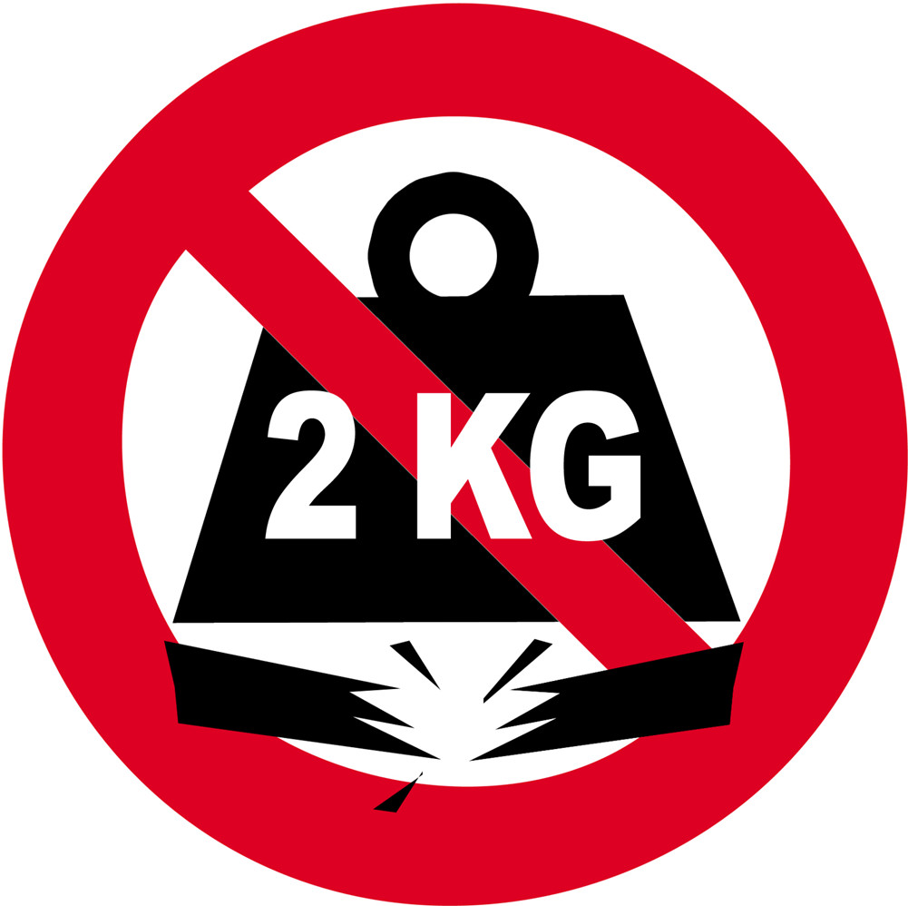 charge maximum 2 KG - 20cm - Sticker/autocollant