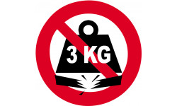 charge maximum 3 KG - 15cm - Sticker/autocollant