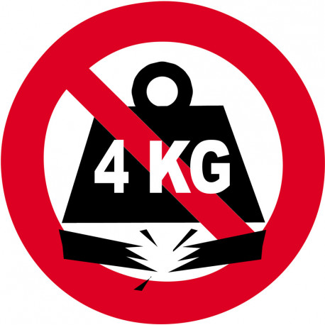 charge maximum 4 KG - 10cm - Sticker/autocollant