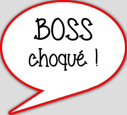 boss choqué - 10x9cm - sticker/autocollant