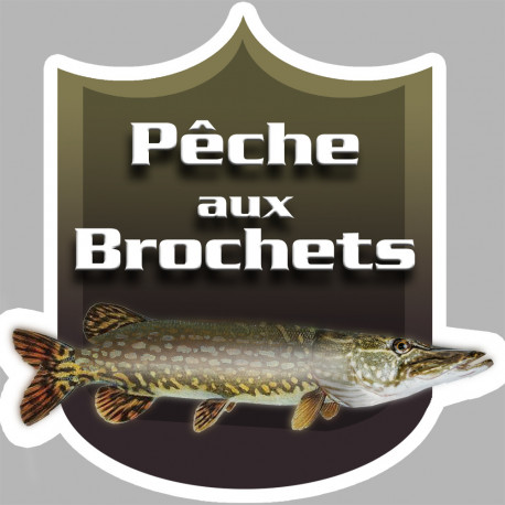 Pêche aux Brochets - 15x15cm - Sticker/autocollant