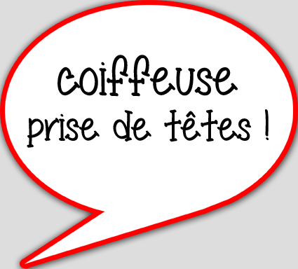 coiffeuse prise de tête - 15x13.5cm - sticker/autocollant