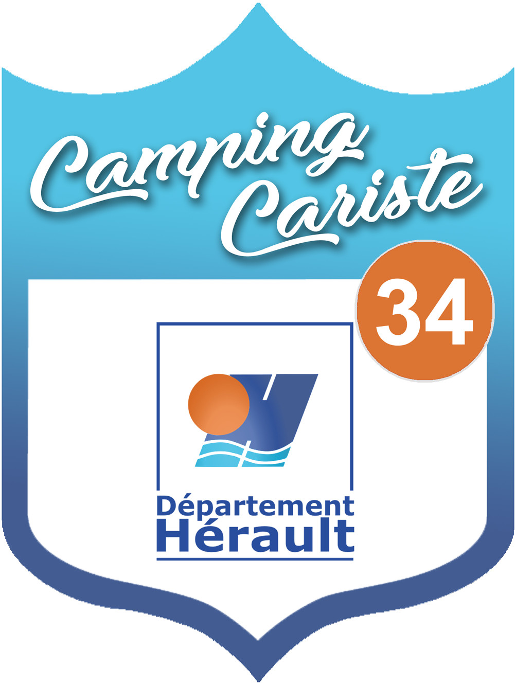 campingcariste Hérault 34 - 10x7.5cm - Sticker/autocollant