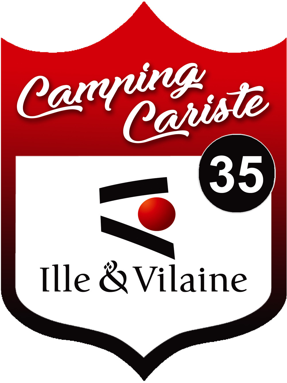 campingcariste Ille et Vilaine 35 - 10x7.5cm - Sticker/autocollant