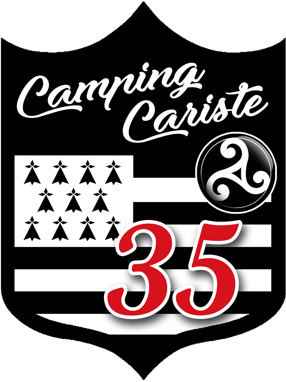 campingcariste Breton 35 - 10x7.5cm - Sticker/autocollant