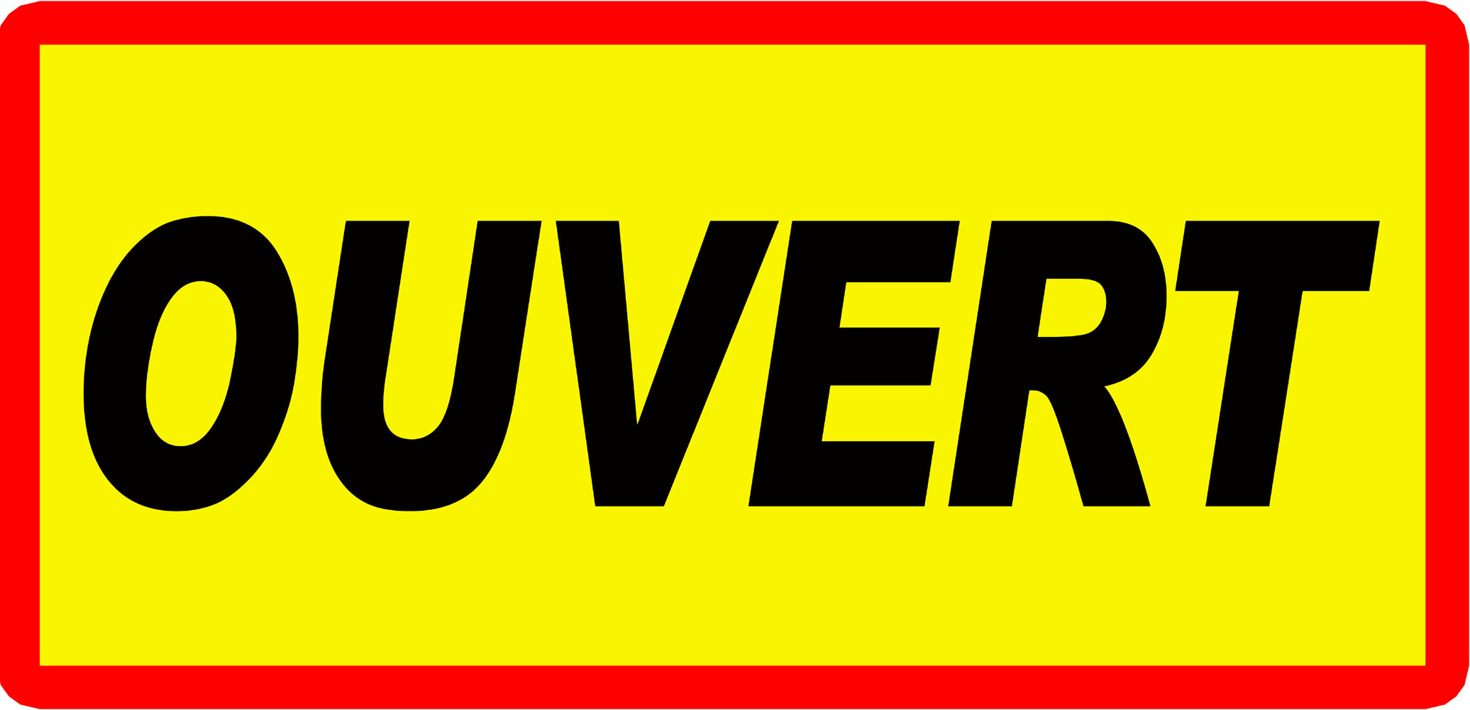 OUVERT - 29x14cm - Sticker/autocollant