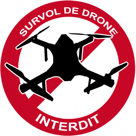 Survol de drone interdit - 5cm - Sticker/autocollant