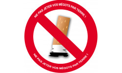 NE PAS JETER VOS MEGOTS PAR TERRE ! - 5cm - Sticker/autocollant