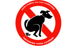 crottes de chiens - 15cm - Sticker/autocollant