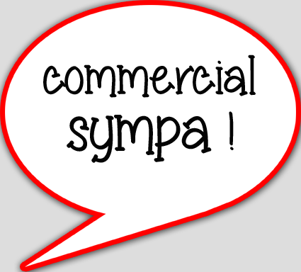 commercial sympa - 15x13.5cm - sticker/autocollant