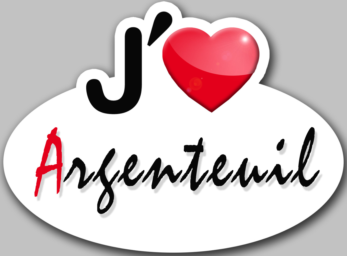 j'aime Argenteuil - 15x11cm - Sticker/autocollant