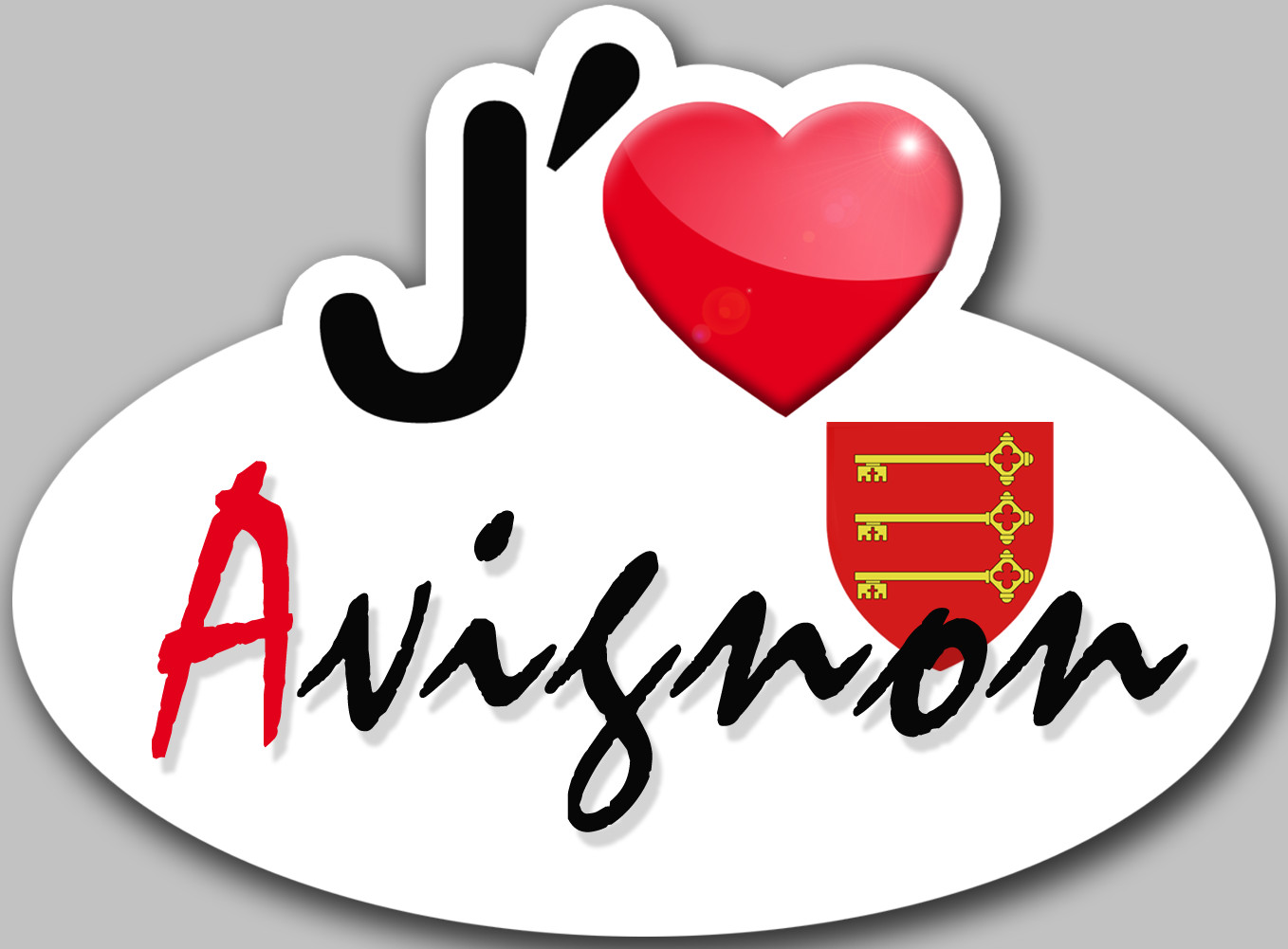 j'aime Avignon - 15x11cm - Sticker/autocollant