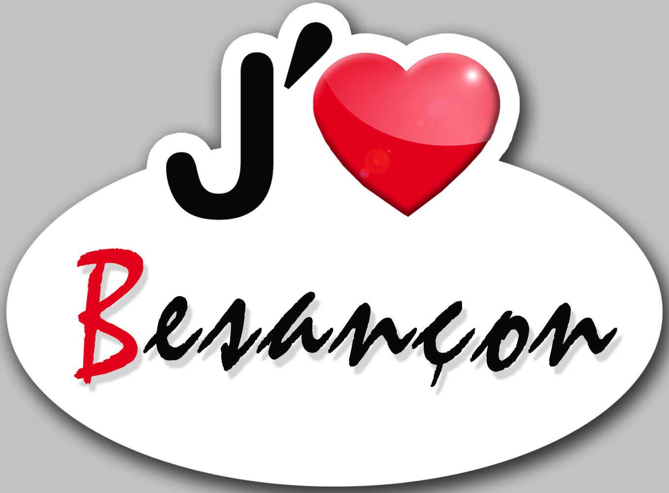 j'aime Besançon - 15x11cm - Sticker/autocollant