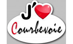 j'aime Courbevoie - 15x11cm - Sticker/autocollant