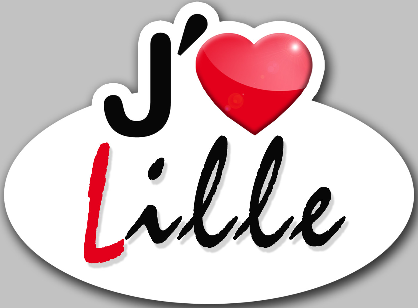 j'aime Lille - 15x11cm - Sticker/autocollant