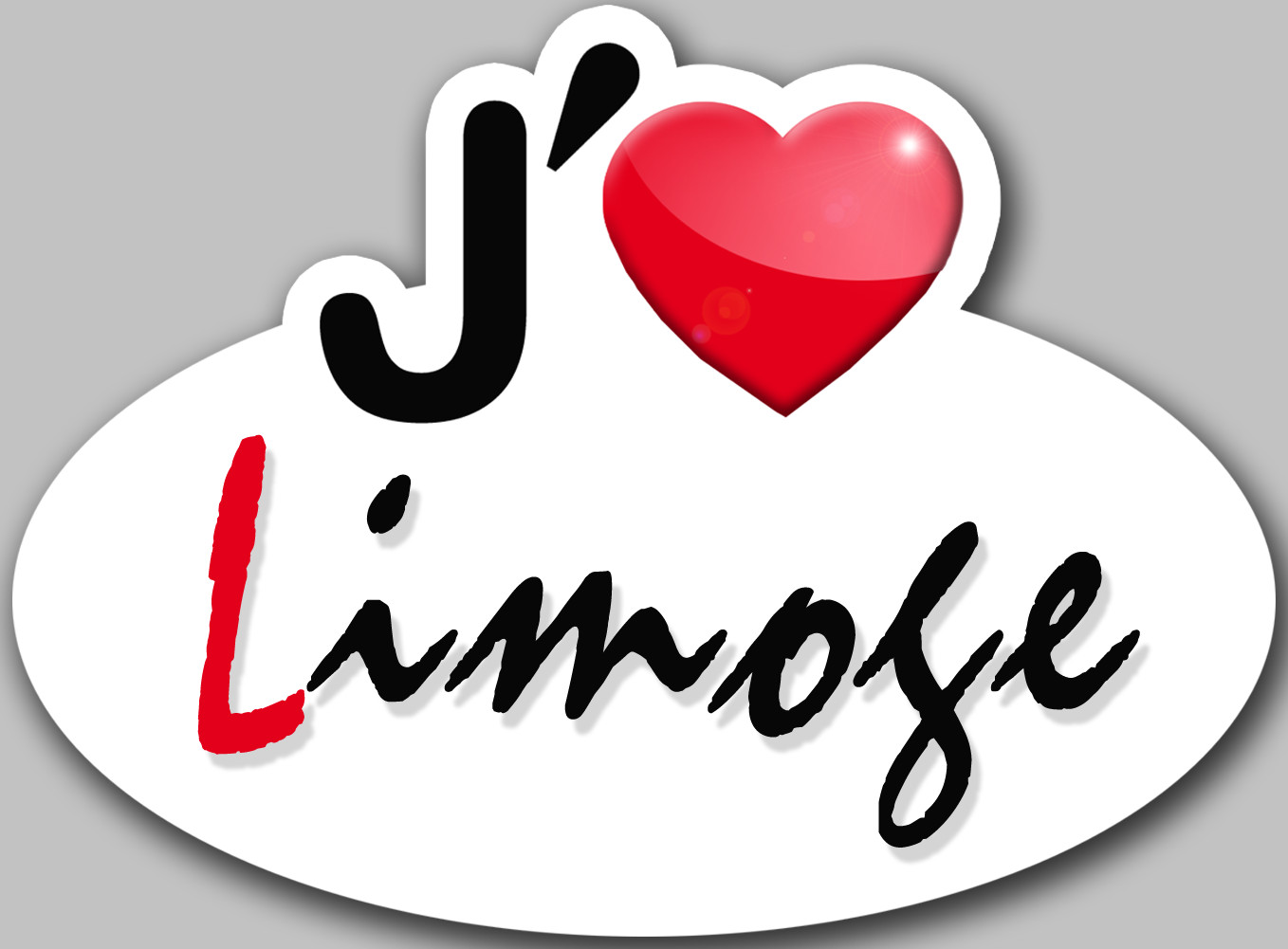 j'aime Limoge - 15x11cm - Sticker/autocollant