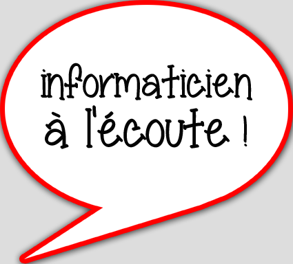 informaticien à l'écoute - 10x9cm - sticker/autocollant