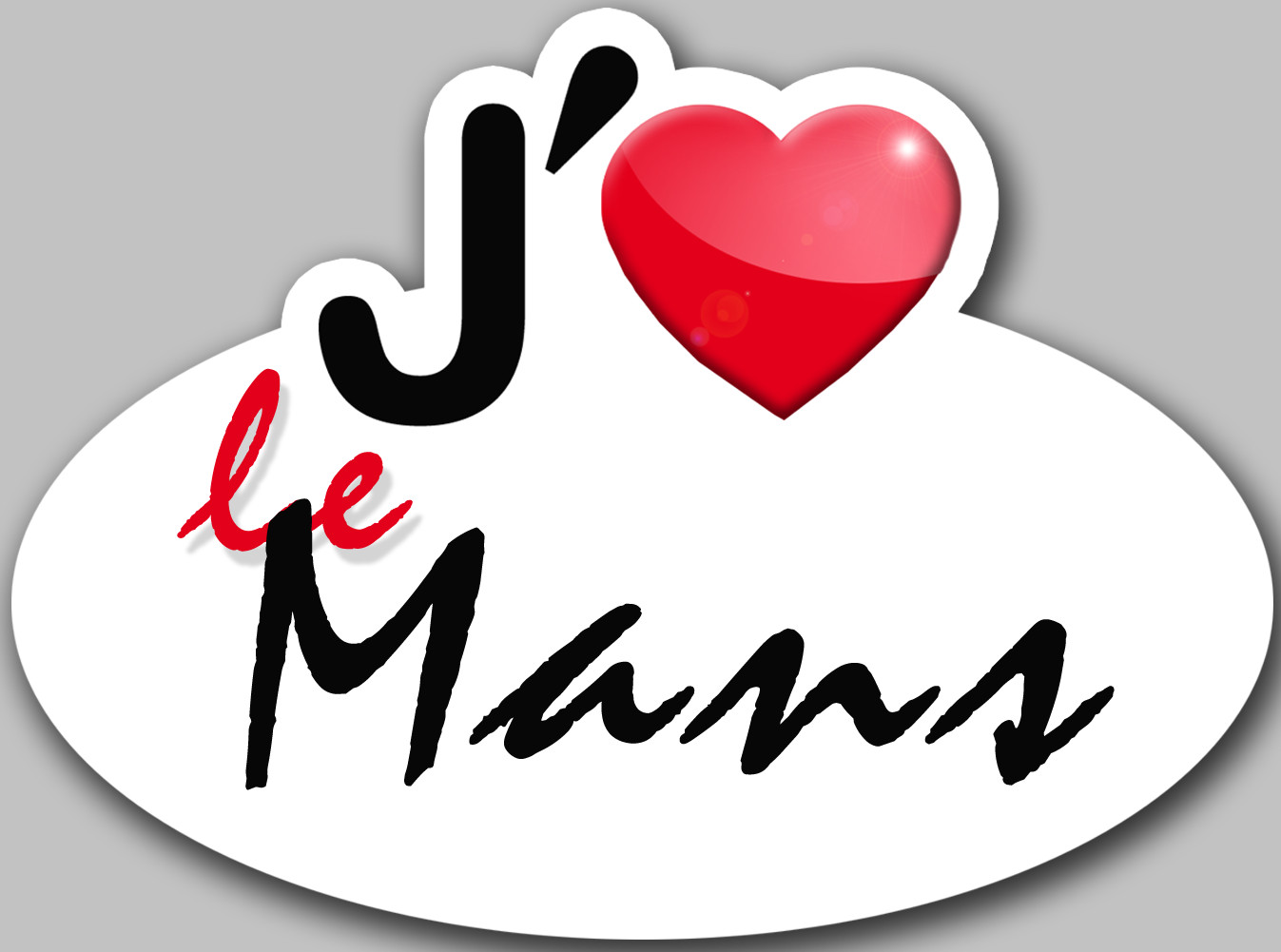 j'aime le Mans - 15x11cm - Sticker/autocollant