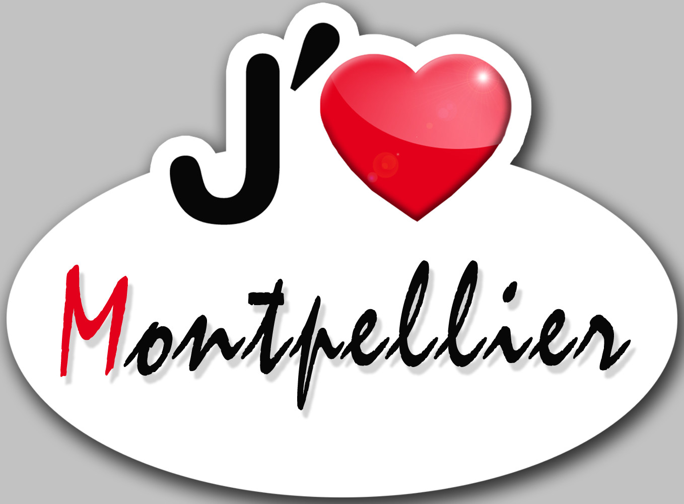 j'aime Montpellier - 15x11cm - Sticker/autocollant