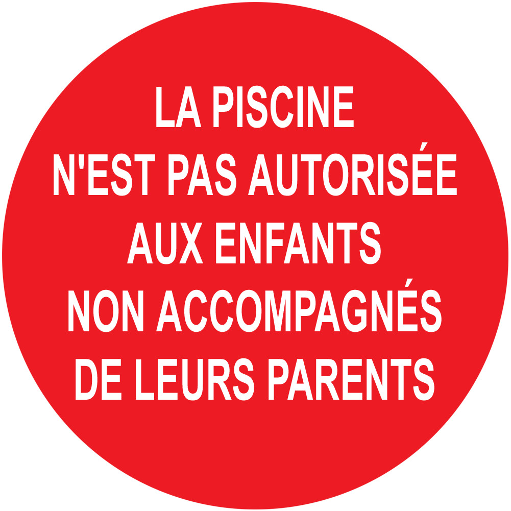 LA PISCINE ENFANTS NON ACCOMPAGNÉE DE LEURS PARENTS - 10cm - Sticker/autocollant