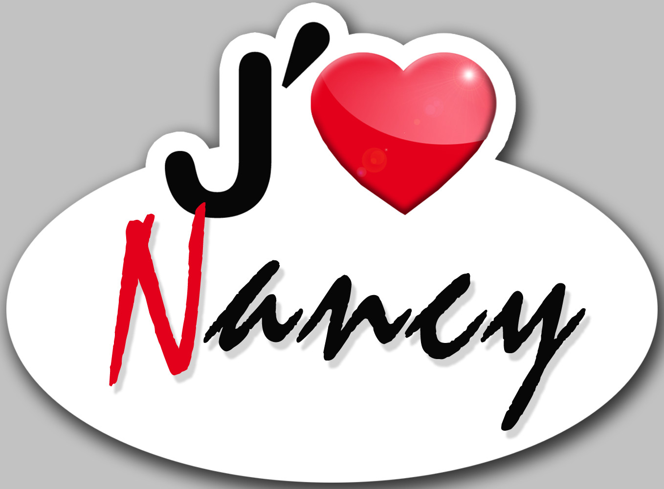 j'aime Nancy - 15x11cm - Sticker/autocollant