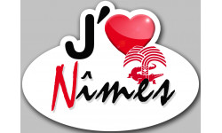 j'aime Nîmes - 15x11cm - Sticker/autocollant