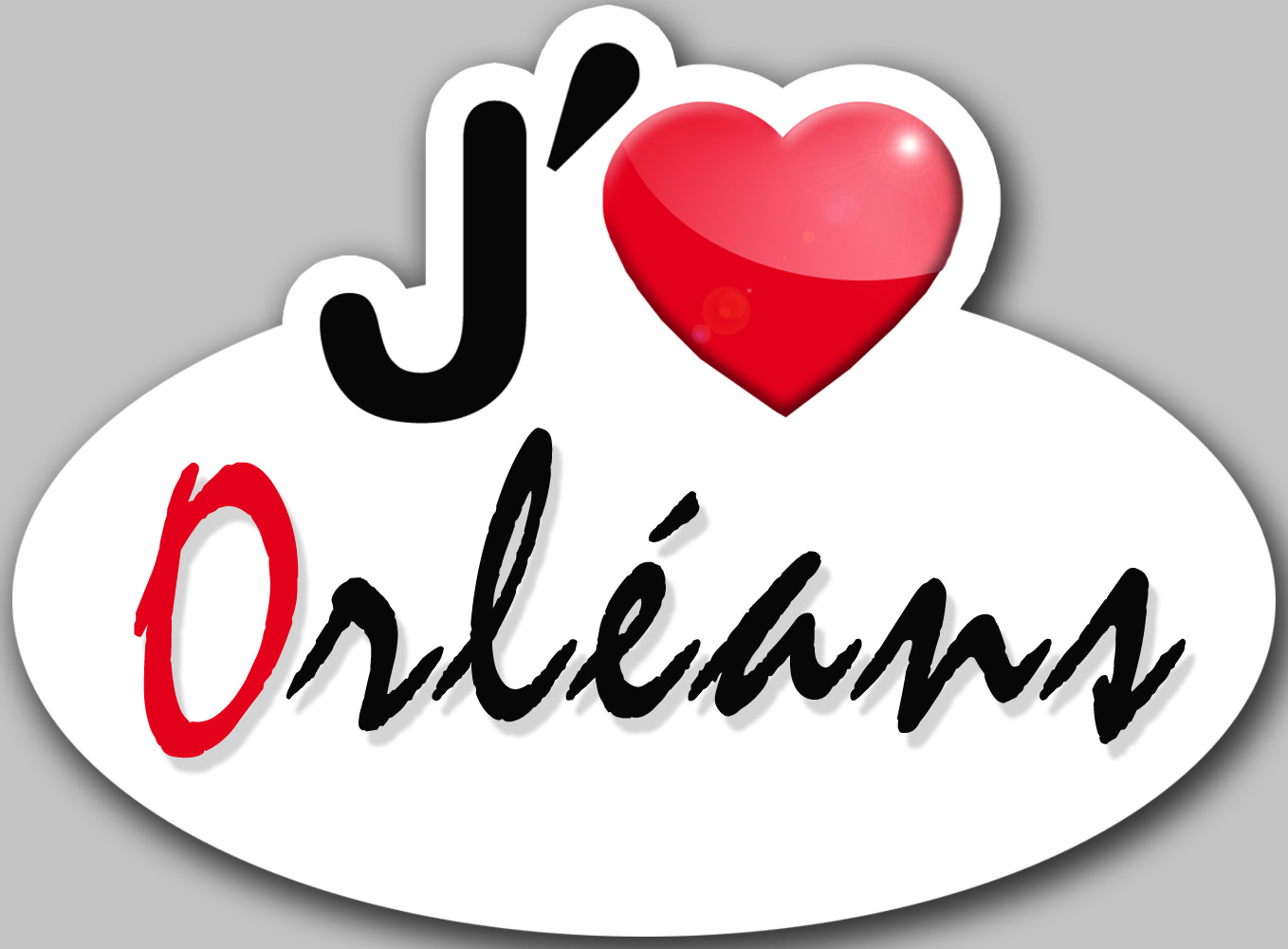 j'aime Orléans - 15x11cm - Sticker/autocollant