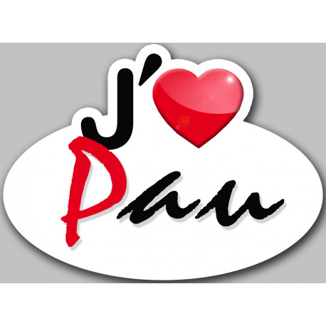 j'aime Pau - 15x11cm - Sticker/autocollant