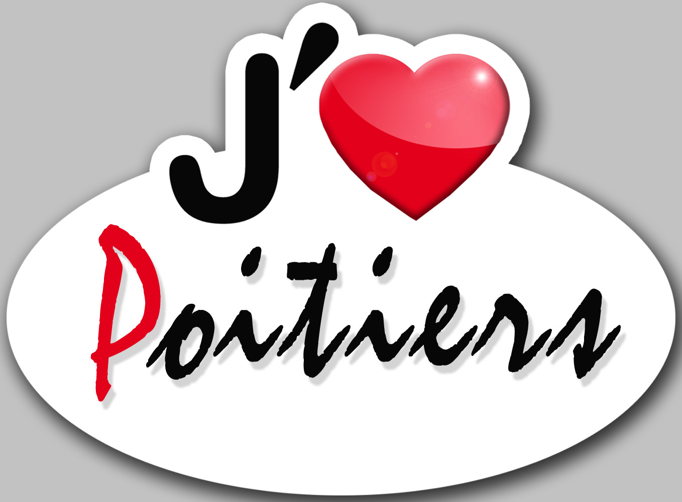 j'aime Poitiers - 15x11cm - Sticker/autocollant