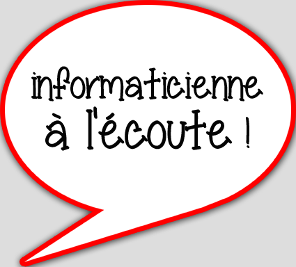 informaticienne à l'écoute - 10x9cm - sticker/autocollant