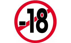 interdit moins 18 ans classique - 5cm - Sticker/autocollant