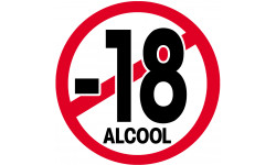 interdit moins 18 ans alcool (20cm) - Sticker/autocollant