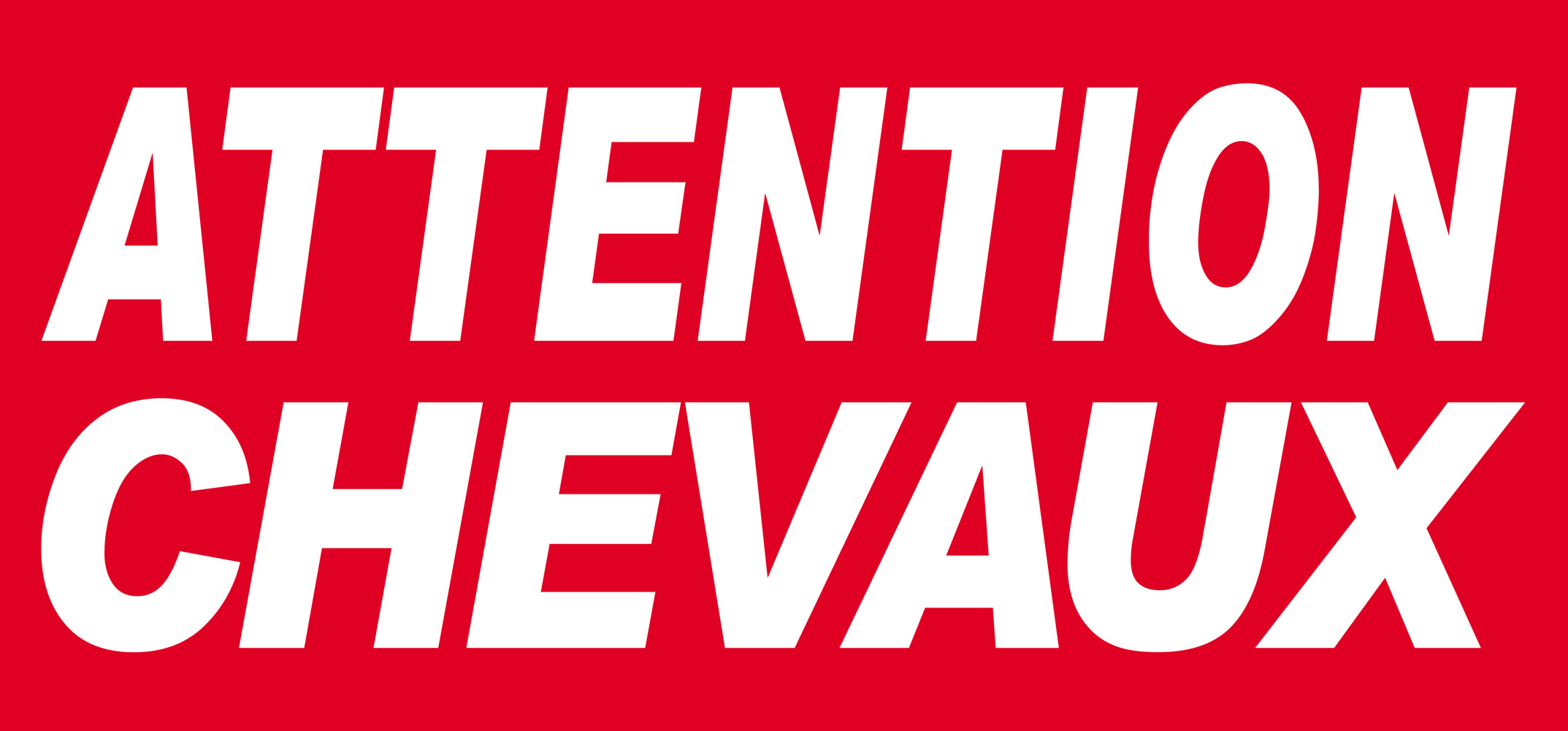 Attention Chevaux - 30x14cm - Sticker/autocollant