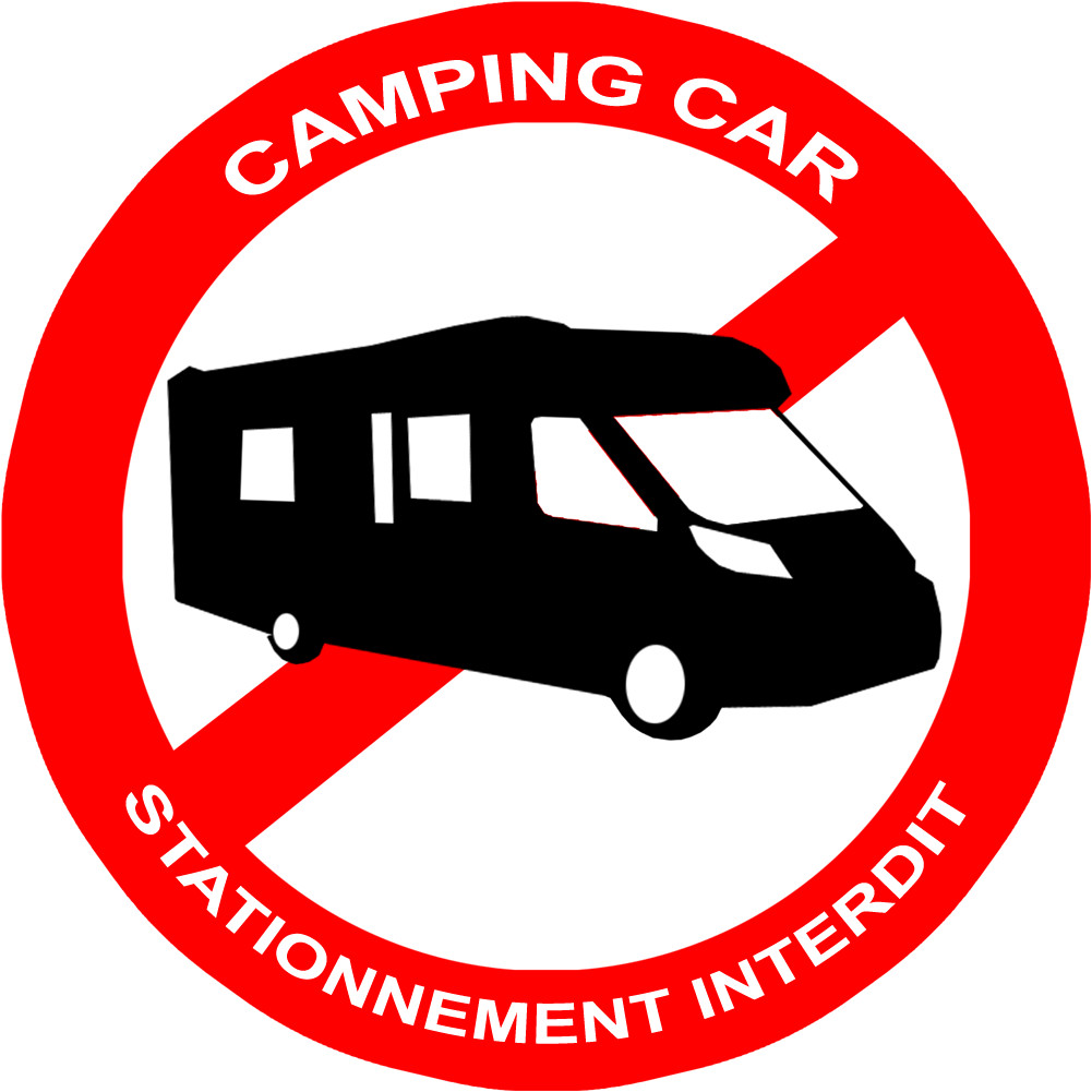 Stationnement interdit aux camping car - 5cm - Sticker/autocollant